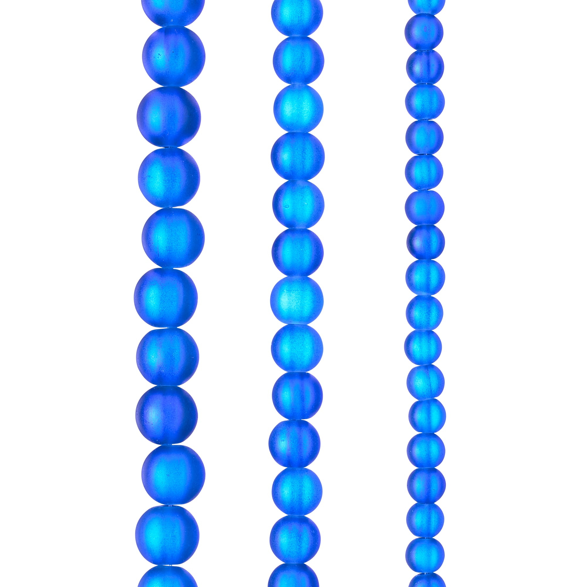 12 Pack: Blue Matte Glass Round Beads by Bead Landing™